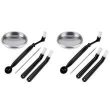 10Pcs Coffee Machine Brush with Spoon Coffee Grinder Brush Coffee Machine Group  Cleaning Metal Blind Bowl