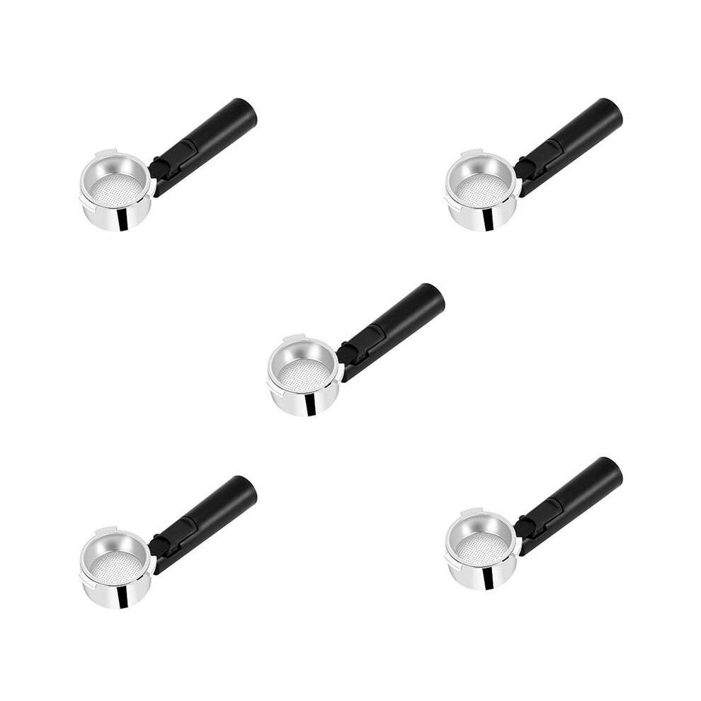 Semoic Black/Silver 5Pcs 51Mm Stainless Steel Bottomless Coffee Portafilter For Professional Coffee Maker Accessory