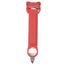 Magnetic Can Opener Telescopic Bottle Opener Multi-Function Cap Opener Anti-Slip Manual Cap Screwer Red
