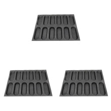 3X Sartén de Baguette de Silicona de 12 Agujeros - Moldes para Pan Francés Perforados Antiadherentes, Moldes para Perritos Calientes, Revestimientos