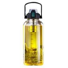 Glass Cup Outdoor Exercise Double Drinking Transparent Glass Simple and Portable Tea Water Separation Mug Drinkware