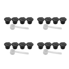 16X Refillable Reusable Coffee Capsules Pods for Machines Spoon