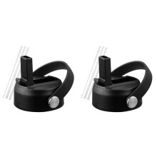 2set Straw Lid for Flask Wide Mouth 32 40 Oz, Straw Lid with Handle and Straws,Replacement Sports Straw Cap