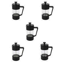 5X French Press Coffee & Tea Maker 12Oz, Thickened Borosilicate Glass Coffee Press Rust-Free and Dishwasher Safe,Black
