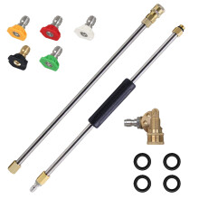 Spraystav med FöRläNgning Av HöGtrycksbricka med 5 Sprutmunstyckesspetsar 1 Vridbar Koppling, 4000 PSI Power Washer Cleaner Accessories Set