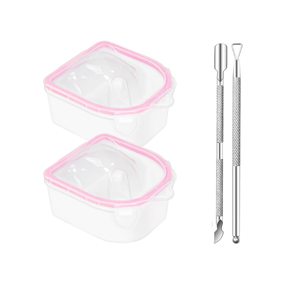 4 Pcs Soak Off Bowl Manicure Bowl, Double Layer Soaking Bowl, Nail Soaking Tray Soak Off Acrylic Nail Remover Dip Powder