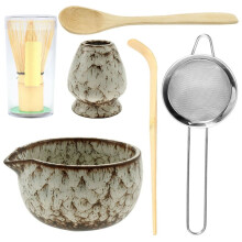6 Pcs Matcha Whisk Set Elegant Matcha Set Japanese Tea Cup Set Includes Whisk Holder Ceramic Kitchen Gadget Sets HOME