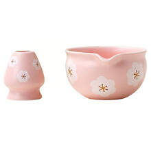 2 Bols à Matcha Japonais Traditionnels et Support pour Fouet, Bol à Thé pour Table, Cérémonie Du Thé, Cadeau de Fête, Flocon de Neige Blanc