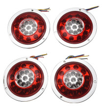 4 Pack Round 19 Led Rear Stop Light Tail Brake Turn Signal Lamp Trailer Truck Van