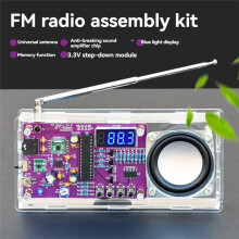 DIY FM Radio Electronic Kit Adjustable Frequency 87.5-108MHz with Sspeaker Digital Display DIY Soldering Project A