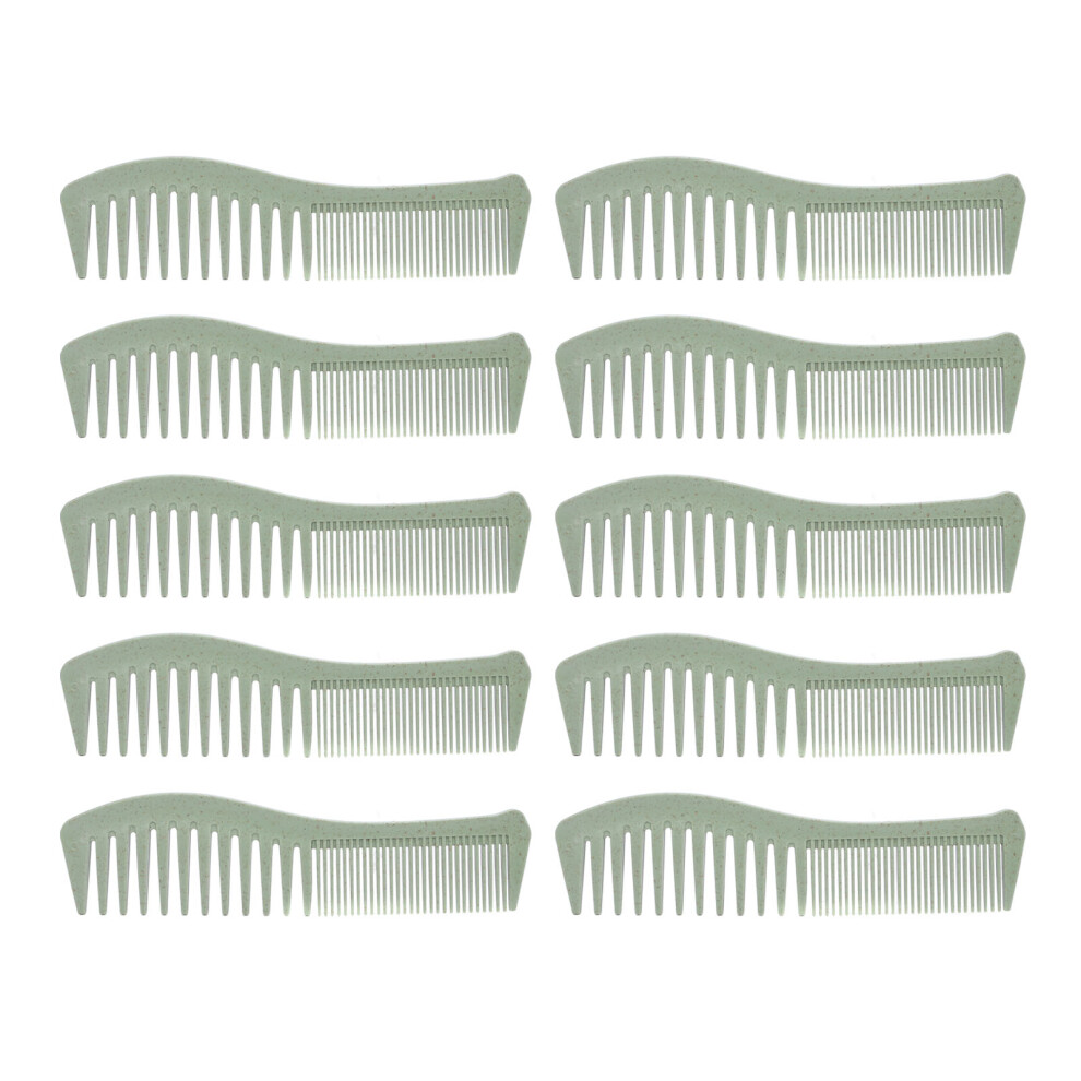 Unisex 10 Pcs Wheat Straw Double Headed Hair Comb Â Wide & Fine Tooth Detanglers