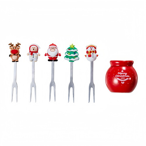Cute Cartoon Fruit Forks - Reusable Silicone Salad Forks 1