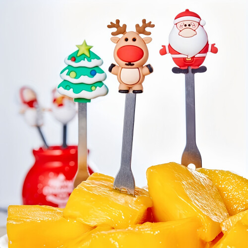 Cute Cartoon Fruit Forks - Reusable Silicone Salad Forks 2