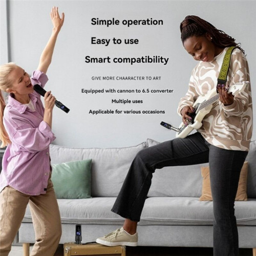 UHF Wireless Microphone Converter XLR Rechargeable Transmitter & Receiver Microphone for 48V Capacitive Microphone 2