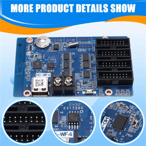HD-WF4 RGB Seven Color Small LED Display WIFI Control Card Module 384Wx256H Pixels HUB75 Interface Controller Panel Card 1