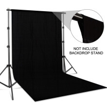 (Black, 100*150cm/3.3*5Ft) Background Photography Backdrop Smooth Muslin Screen Chromakey Studio Photo For