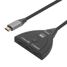 8K 60Hz -Compatible 3 Port KVM Splitter 3 Input 1 Output Port Hub for DVD PC Laptop TV