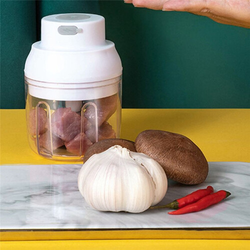 Food Processor, USB Rechargeable Powerful Motor Ginger Garlic Masher,Kitchen Food Mixer Tools 2