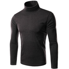 (Darkgray,XL)Mens Slim Fit High Neck Knitted Sweater Turtleneck Jumper Pullover Knitwear