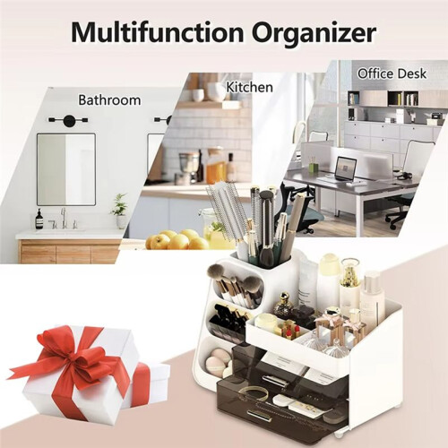 Drawer Style Makeup Storage Box Dormitory Organizer Plastic Cosmetics Skincare Dressing Table Desktop Sundries Container 2
