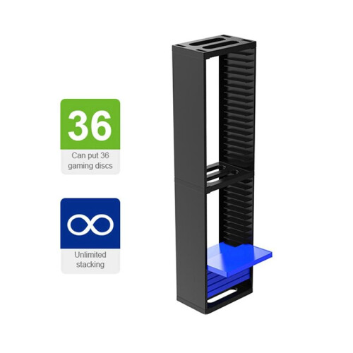 36 em 1 para PS4 Game Disc Storage Rack Game Card Box Multifuncional Disc Storage Tower Game Disc Storage Rack Stand 2