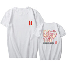(#6 White,2XL)Kpop Bts Tshirt Love Speak Yourself Concert Tshirt Casual Tee Jk Rm Tops Jimin