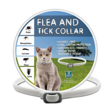 (White)Pet Flea Tick Collar For Dogs And Cats Adjustable Size Eco Friendly Pvc Material