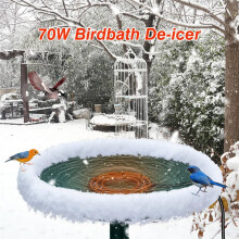 Bird Bath Heater for Outdoors Winter, Pond De-Icer 70W Birdbath Deicer Water Heater for Garden Lawn US Plug