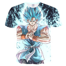 (LightBlue Black,XL)3d Print Dragon Ball Z Vegeta Goku Super Saiyan Tshirts Casual Tee Shirts Anime