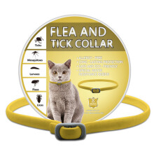 (Yellow)Pet Flea Tick Collar For Dogs And Cats Adjustable Size Eco Friendly Pvc Material