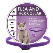 (Purple)Pet Flea Tick Collar For Dogs And Cats Adjustable Size Eco Friendly Material Pvc