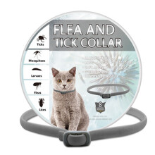 (Grey)Pet Flea Tick Collar For Dogs And Cats Adjustable Size Eco Friendly Material Pvc