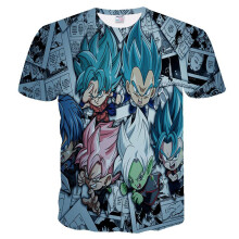 (Gray,XL)3d Print Dragon Ball Z Vegeta Goku Super Saiyan Tshirts Casual Tee Shirts Anime
