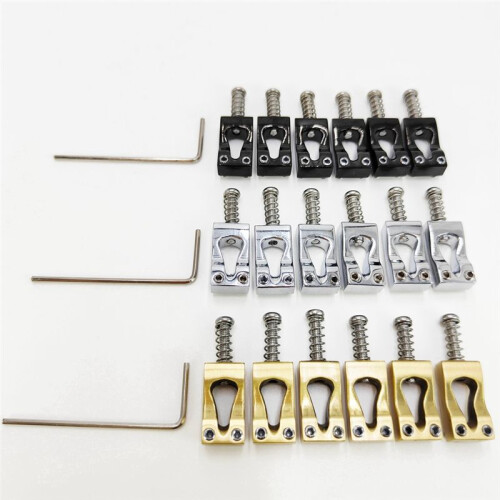 10,8 mm Elgitarr Kalebassbro Mässing Brosadel Vibrato Brosadel 6-Strängad Gitarrsadel Svart 2