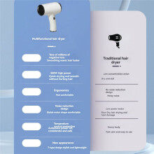 Wireless Charging Hair Dryer Household High-Speed Negative Ion Hair Dryer Cold Hot Wind Wireless Hair Dryer EU Plug B