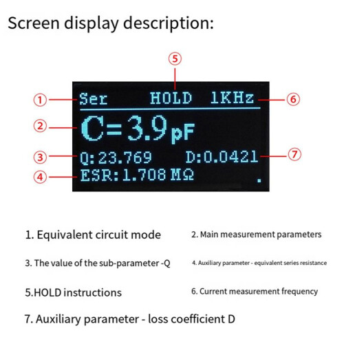 M181  Meter 18101K DIY Kit 100Hz 1KHz Test Frequency High-Precision Small Value Inductance Resistance and Capacitance 2