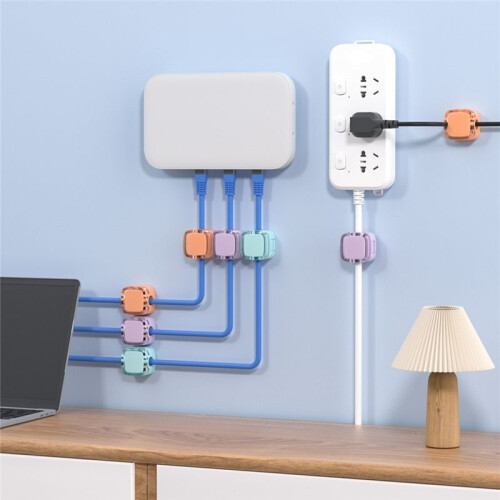 6pcs Magnetic Cable Management Clips Data Cable Cord Organizer Desk & Wall Mounted Hooks for Phone Data White 1