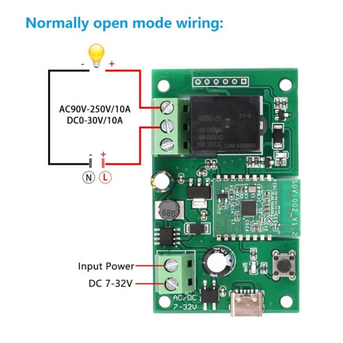 Ewelink  /7-32V DIY Single Channel  WIFI Inching Self-Locking Wireless  Home Relay  Module 1
