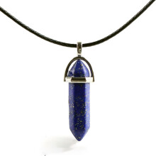 (Lapis Lazuli)Hexagonal Column Pendant Necklace Natural Quartz Crystal Point Chakra Healing