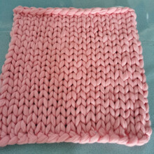 (pink, 100x80) Chunky Soft Large Knitted Thick Blanket Hand Yarn Wool Bulky Throw Blanket Sofa
