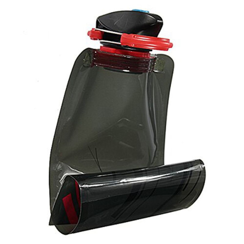 2Pc 700 ML Foldable Reusable Water Bag Drink Bottle Free BPA Bicycle Bottle Black 2