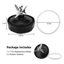 2X Bladmixerdelar för Nutri för , 7 Fenor Extraktionsblad Ersättning Passar för Auto IQ BL480 488W Mor -Stabil, Lätt Att Rengöra