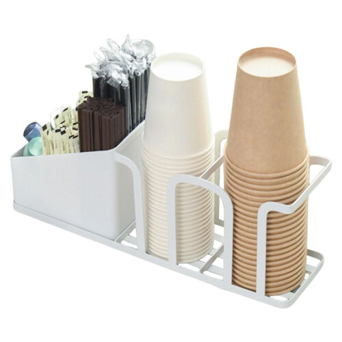 Coffee Tea Condiment Accessories Holder Multifunction Disposable Coffee Cup Holder Organizer for Kitchen Office Break 2