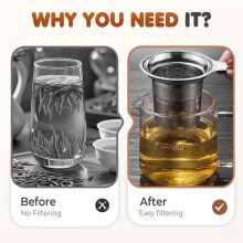 Filtre à Thé en Acier Inoxydable, Passoire Ultra-Fine avec Poignée Anti-Brûlure, pour Thé en Vrac, Café, Maison, Voiture, Camping.