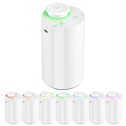 Waterloze Etherische Olie Diffuser, 7 Kleuren LED-Licht, -Geurmachine, Aromatherapie-Mist Diffuser voor Thuis, Wit 1