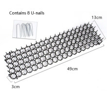 (13x49cm)Garden Cat Dogs Repellent Mat With Prickle Strips Keep Away Safe Spike Plastic