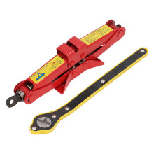 Tragbares rotes Stahl-Scherenwagenheber-Set 0,8 Ton Autoheber mit Griff