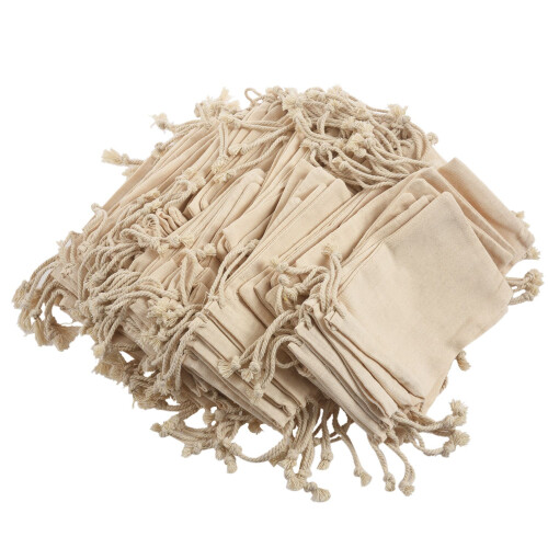 100 pcs small  cotton drawstring bags 10x15 cm 1