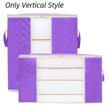 (Purple, 46cm/18.11in) Large Zipper Capacity Storage Bag Bedding Multifunctional Home Nonwoven Storage