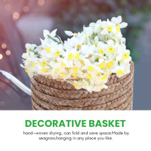 3 Pcs/Set Handmade Straw Woven Storage Basket With Lid Snack Organizer Storage Box Laundry Baskets Rattan Storage Flower Basket